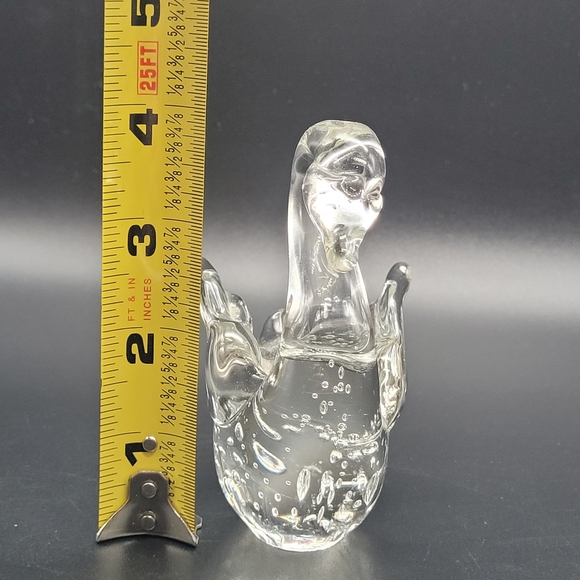 Clear Art Glass Swan With Bulicante - Picture 8 of 9